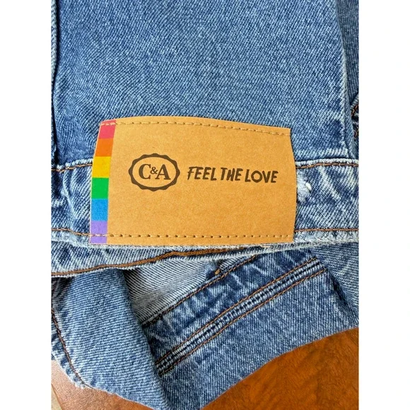 NWT C&A Denim Pride Trucker Feel The Love Jacket $600 EVERYONE FITS HERE LG 0049 - Picture 13 of 13